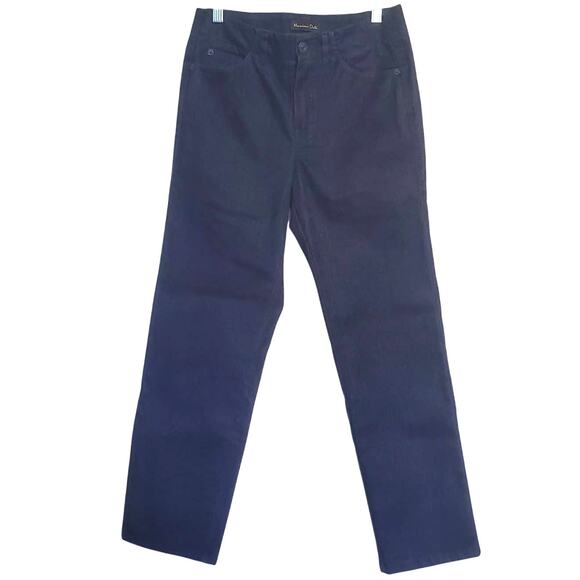 Massimo Dutti Straight Leg Jeans Dark Blue Mid Rise New 2(US) 34(EU) Retro Glam - Picture 1 of 8